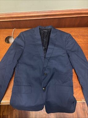 J Crew Men's Navy Blue Two-Button Sport Coat Blazer 40R